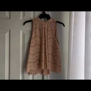 baby pink lace tank top